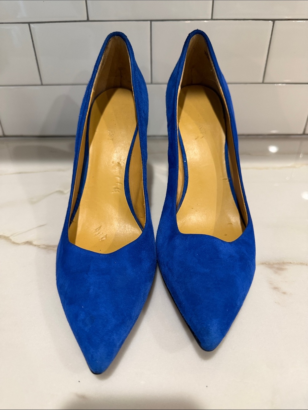 Nine West Electric Blue Suede Pointed Toe Pumps Size 8.5